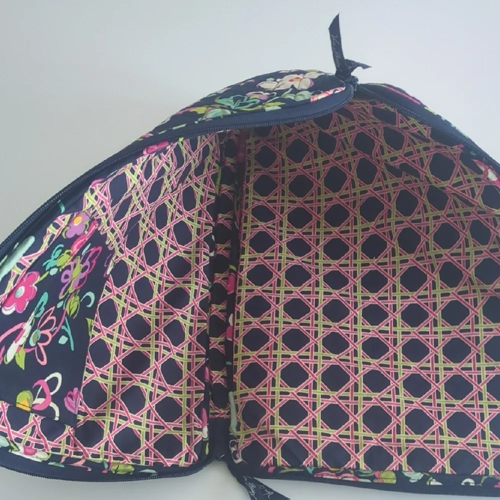 Vera Bradley Black and Pink Tablet Sleeve with Floral Design and Zipper